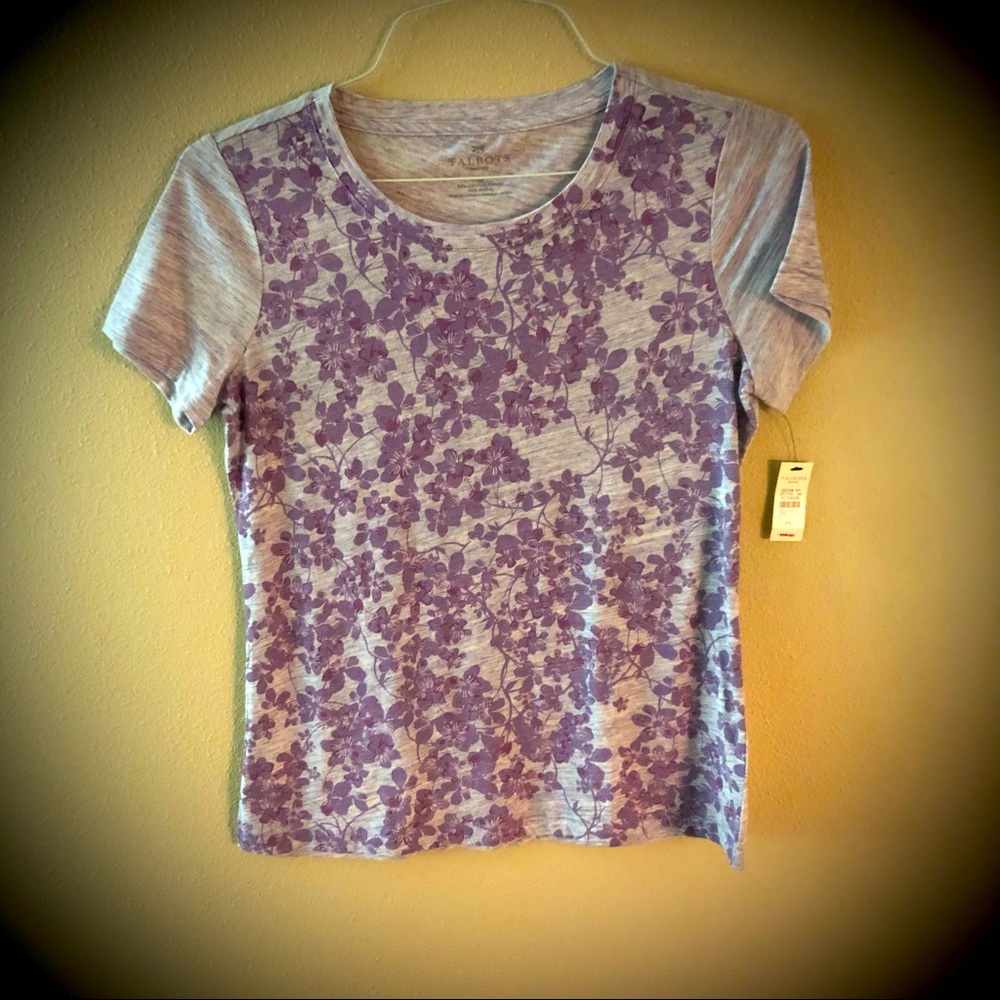 NWT Talbots* Womens Petites Top* Size: S* Color: Grey, Purple*